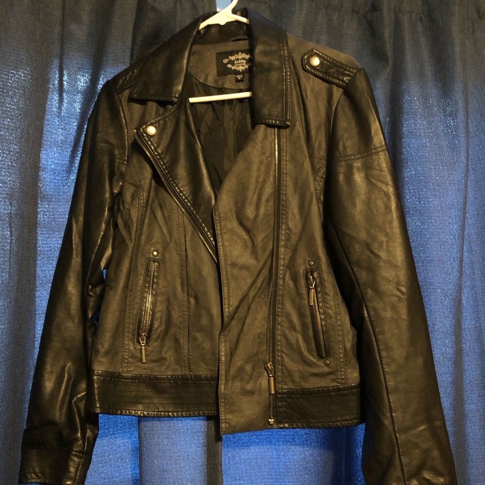 Black faux leather jacket